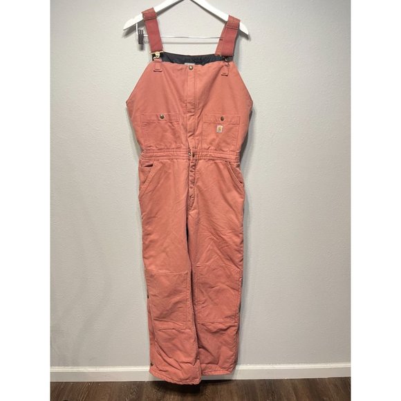 Carhartt Pants - Carhartt 101046 Women's Zeeland Sandstone Bib Overall Dried Rose Size Large